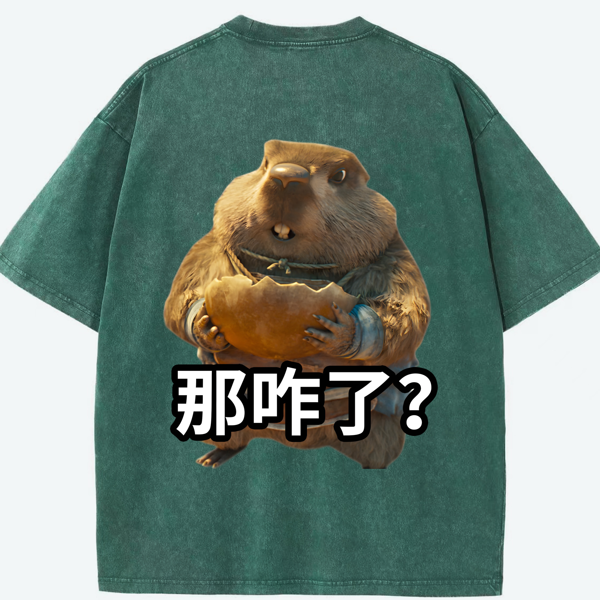 （画像用） Ne Zha 2 ナタ 魔童の大暴れ 綿100% ヴィンテージ風 半袖Tシャツ（背面プリント）